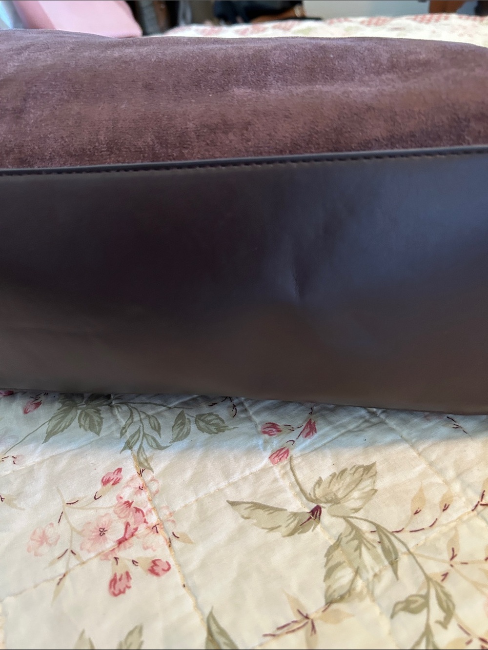 Soft Suede Hobo Bag in Deep Brown Shoulder Tote - Picture 7 of 16